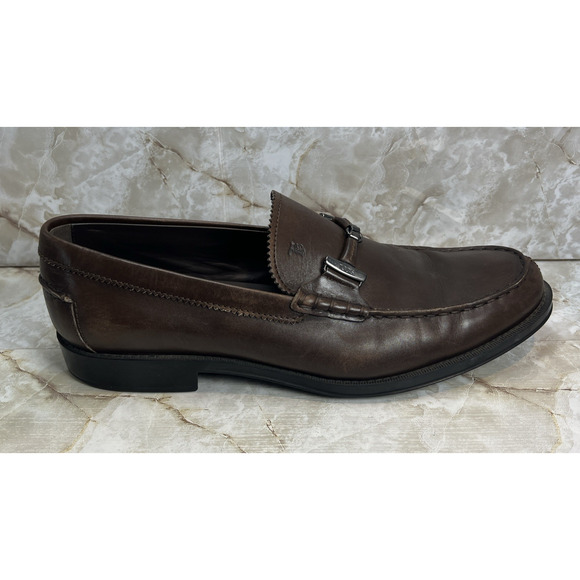 Tod\'s Buckle Loafers Shoes Men\'s Size 11 Brown Leather Dress City Italy main image 10
